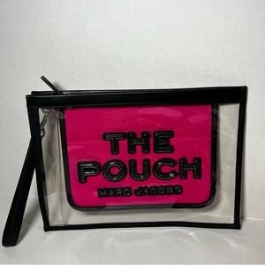 Marc Jacobs PVC The Pouch Wristlet Pink Black